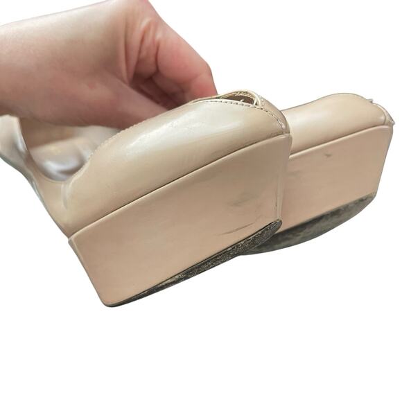 Sergio Rossi EUR 40.5 US 10.5 Peep Toe Stiletto Heels Nude Beige Platform - Picture 11 of 16